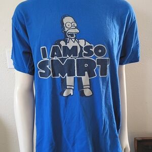Homer Simpson 2000's I Am So SMRT Men's T Shirt Size Large Delta Pro Weight